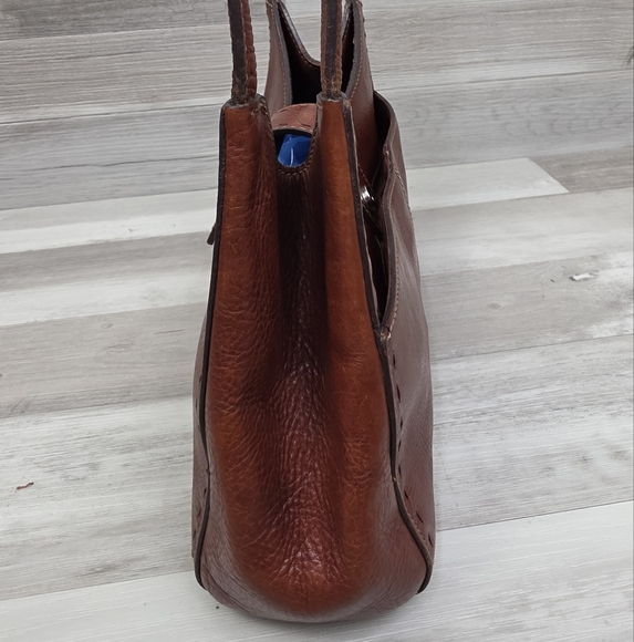 Vintage FOSSIL Red Brown Leather Shoulder Bag ZB9094 - Picture 5 of 16